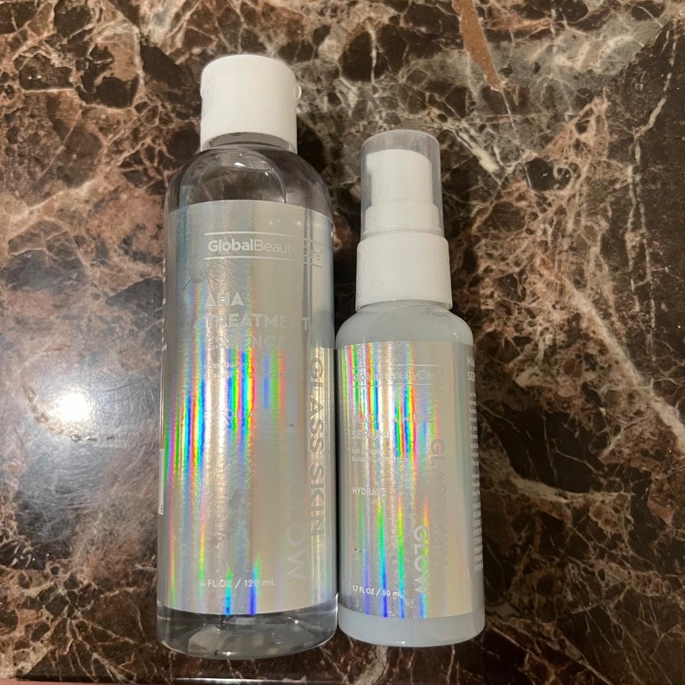 Global Beauty Glass Skin Niacinamide Serum and AHA Treatment Essence glassskin